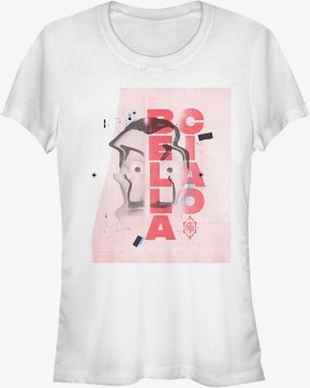 Queens Netflix Money Heist - Warped Mask Collage Women's T-Shirt White
