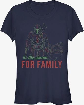 Queens Star Wars: The Mandalorian - Family Time Women's T-Shirt Navy Blue