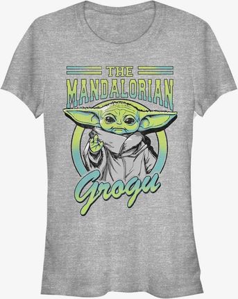 Queens Star Wars: The Mandalorian - Grogu Collegiate Women's T-Shirt Heather Grey