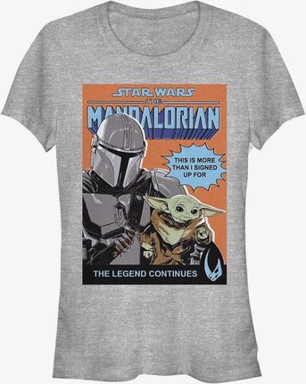 Queens Star Wars: The Mandalorian - Signed Up For Poster Women's T-Shirt Heather Grey