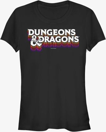 Queens Dungeons & Dragons - LOGO 70's RETRO COLORS Women's T-Shirt Black