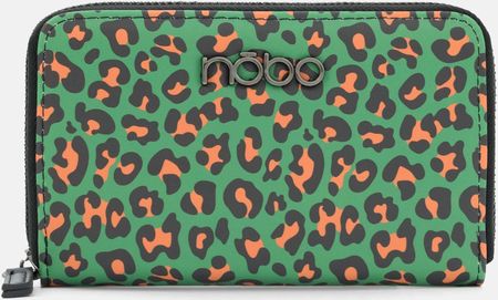 Zielony portfel Nobo w panterkę