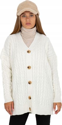 Gładki Rozpinany sweter Kobiecy z guzikami