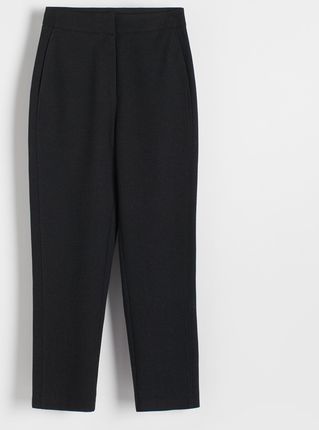 Reserved - Spodnie z melanżowej tkaniny - Czarny