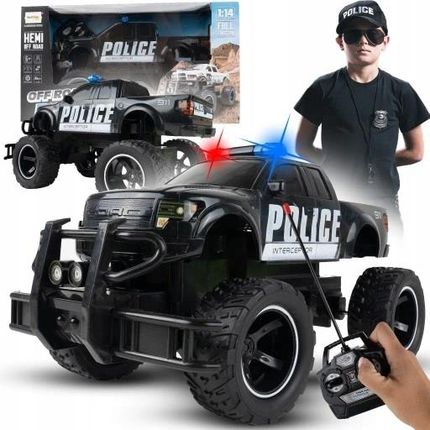 SAMOCHÓD STEROWANY RADIOWÓZ POLICJA MONSTER TRUCK AUTO HUMMER DLA DZIECI