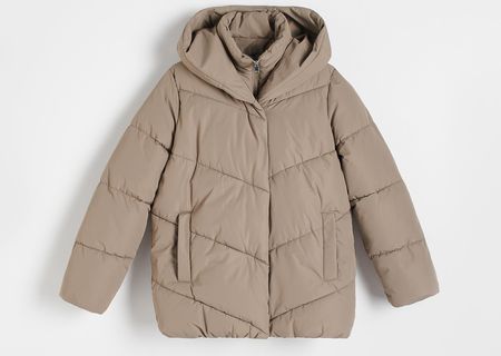 Reserved - Pikowana kurtka z ociepleniem - Khaki