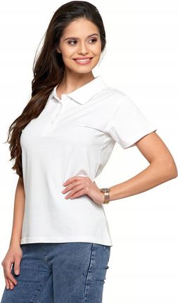 Damska Koszulka Polo Bawełniana T-Shirt Polówka Z Kołnierzykiem Moraj