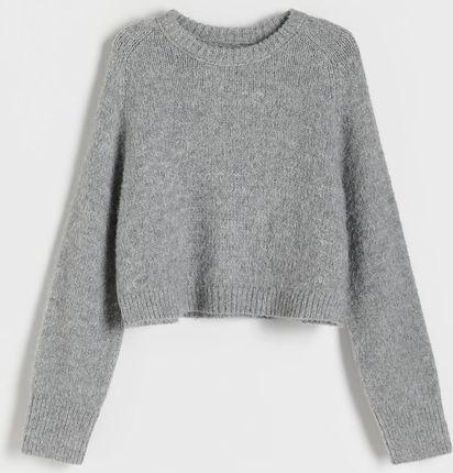 Reserved - Sweter o krótszym kroju - Szary