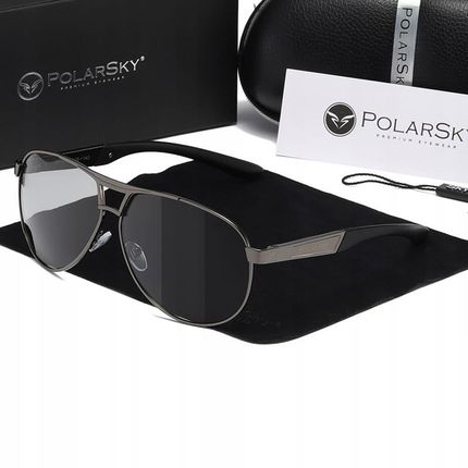 Polarsky Okulary Z Polaryzacją Fotochrom Aviator PS86186Z