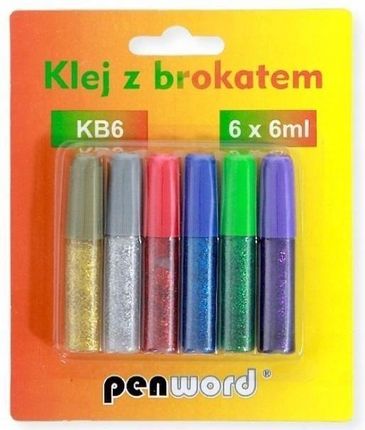 Penword Klej Z Brokatem 6 Kolorów 6Ml