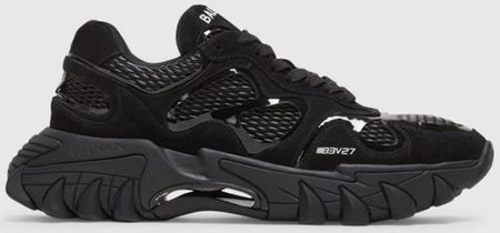 BALMAIN Sneakersy skórzane męskie czarne B-East