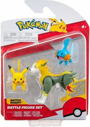 Jazwares Pokemon Figurki Bitewne Pikachu Mudkip Boltund