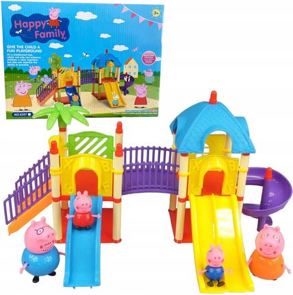 Toys Świnka Peppa Pig Duży Plac Zabaw Domek 4 Figurki Zjeżdżalnie Akcesoria