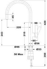 Zdjęcie Produkt z Outletu: Teka Fot 995 Ciemny Szary Mosiądz/Chrom - Miłomłyn