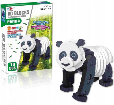 Midex Panda Miś Klocki Piankowe Miękkie Puzzle 3D 70El.
