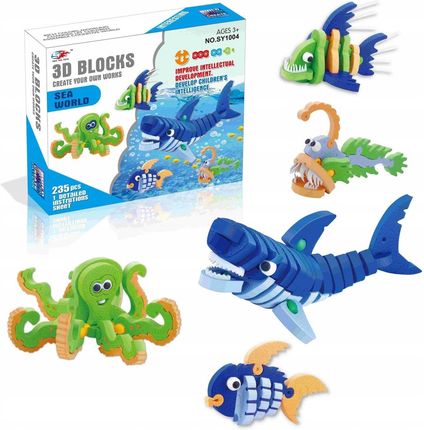 Midex Morskie Zwierzęta Klocki Piankowe Puzzle 235El.
