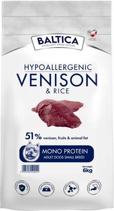 Baltica Hypoallergenic Venison & Rice Adult Small Breeds 6Kg
