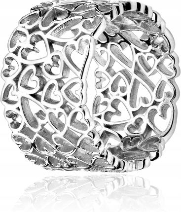 Pierścionek srebrny ażurowe serca II 23 Sadva