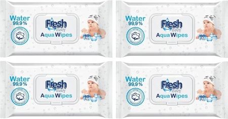Fresh Baby Aqua Wipes Chusteczki Nawilżane Mokre 99% Woda 240szt.