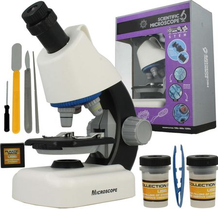 Elektrostator Mikroskop Naukowy Szkolny Powiększa 640X Akcesoria U456