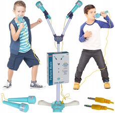 Zdjęcie Stator Mikrofon Karaoke Na Statywie Podwójny Led Głośnik - Bartoszyce