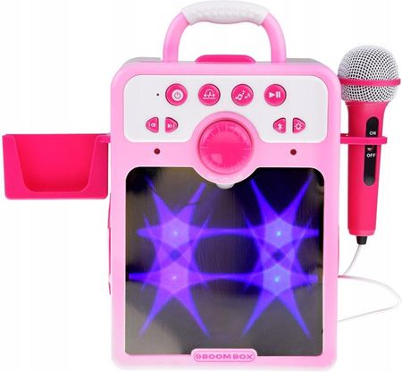 Jokomisiada Muzyczny Głośnik Różowy Boombox Dla Dzieci Z Mikrofonem In0166
