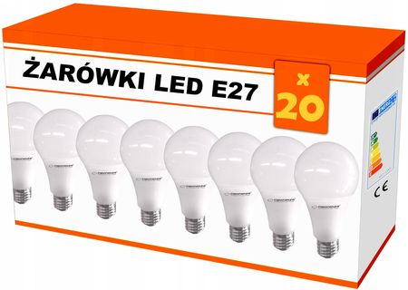 20x Żarówka LED Esperanza A60 E27 5W AC230V ciepły biały - zestaw 20 sztuk