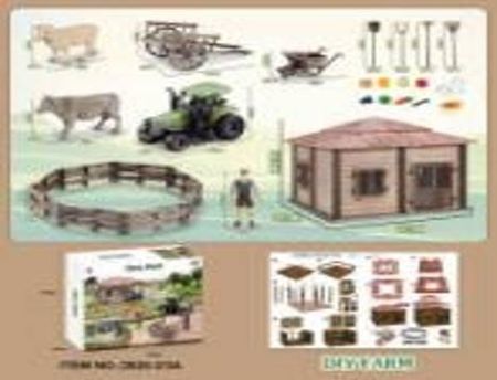 Import Pronice Duża Farma Domek Rolnika Traktor Zestaw Narzędzi Zwierzęta Figurka