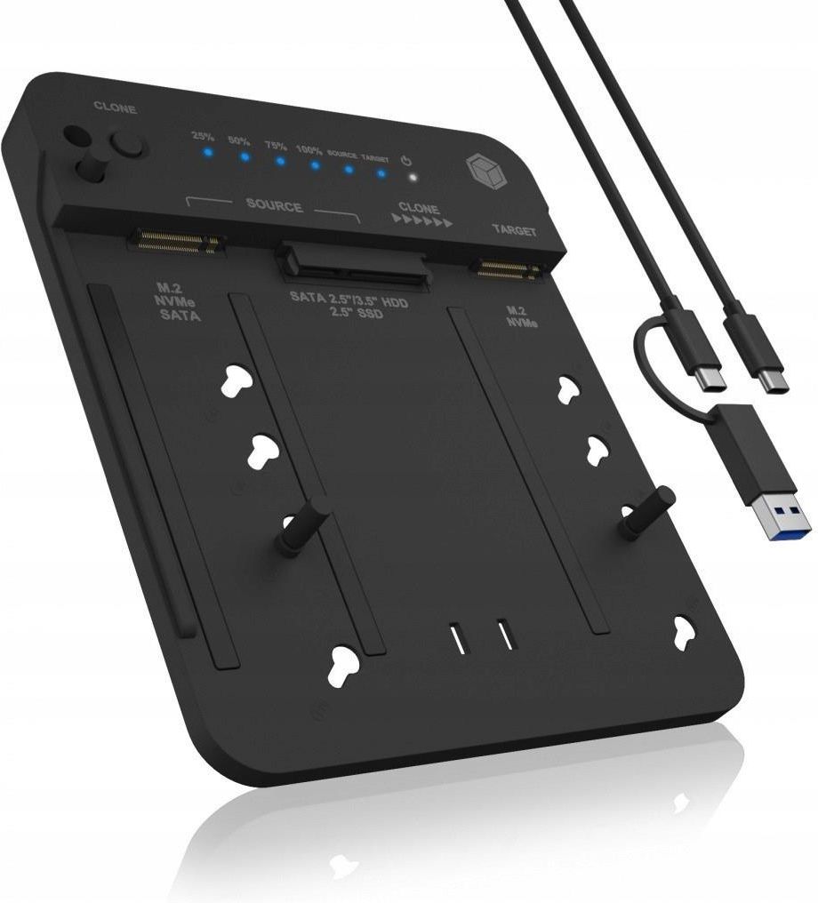 Icy Box M.2 NVMe SSD, 2.5/3.5 SATA SSD/HDD (klonowanie