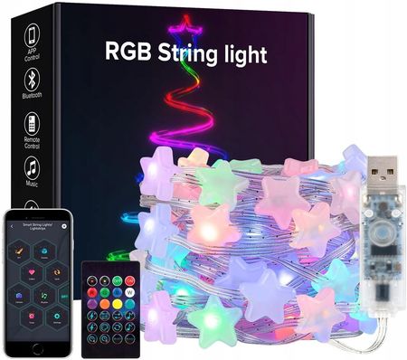 Rgb Btf-Lighting Lampki Świąteczny Łańcuch Gwiazdki Girlanda 5M  