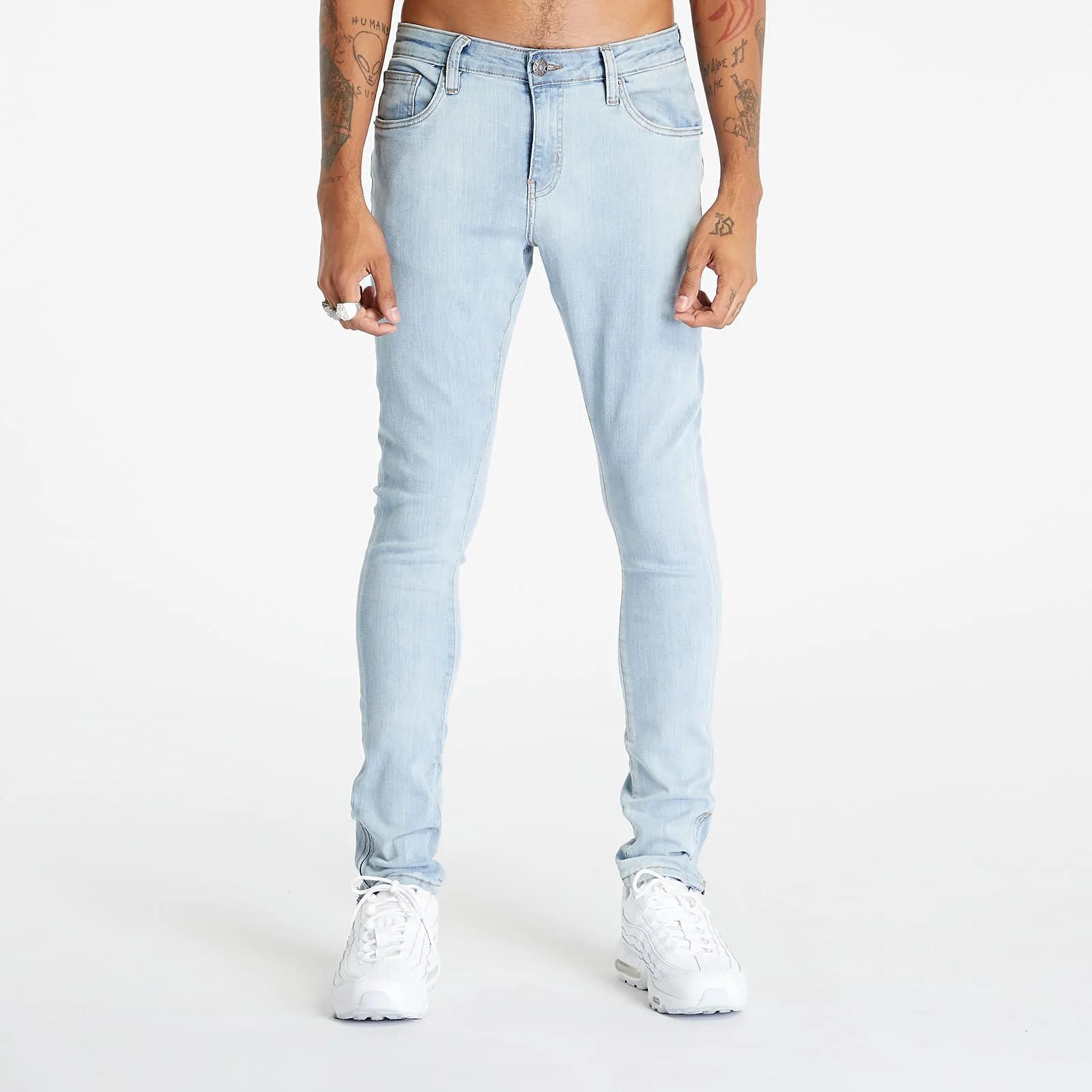 Urban Classics KNITTED DENIM JOGPANTS - Jeans baggy - blue washed/denim