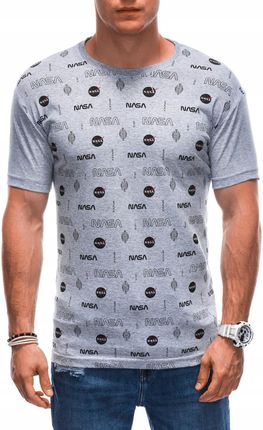 T-shirt męski Koszulka bawełniana z nadrukiem Nasa 1916S szary 3XL