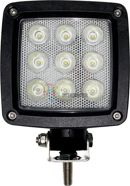 Lampa robocza LED kwadratowa 27W 3000lm 10 30V z wtyczką Deutsch światło rozproszone 9 LED