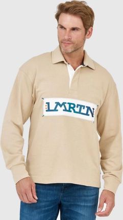 LA MARTINA Beżowa bluza polo z wyszywanym z logo