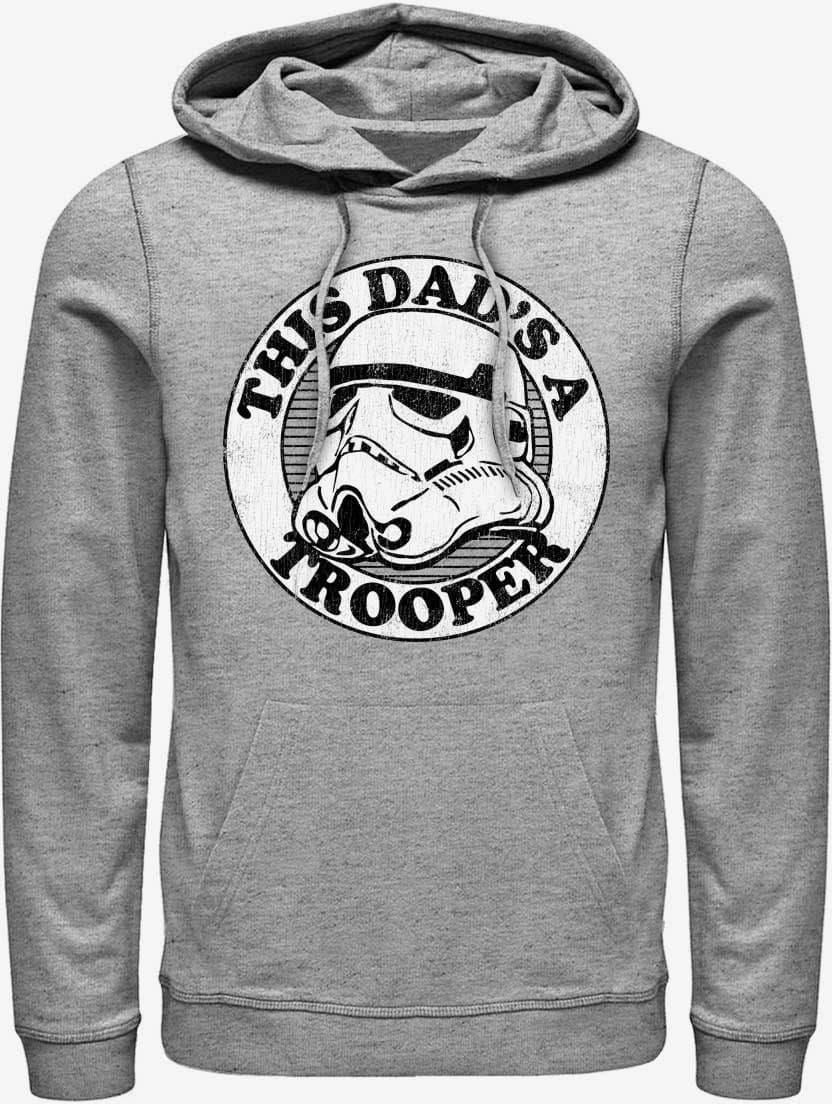 Queens Star Wars - Super Trooper Dad Unisex Hoodie Heather Grey - Ceny 