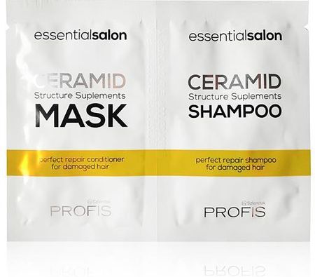 Profis Essentional Salon Ceramid Regeneracyjny zestaw szampon i maska 10 ml + 10 ml