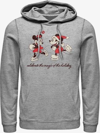 Queens Disney Mickey Classic - Vintage Holiday Skaters Unisex Hoodie Heather Grey