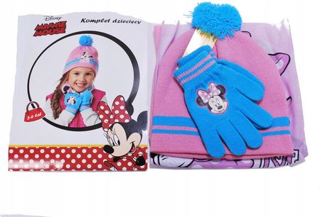 Disney Zestaw Zimowy Dziewczęcy 3Pak Minnie Mouse 3-6 Lat