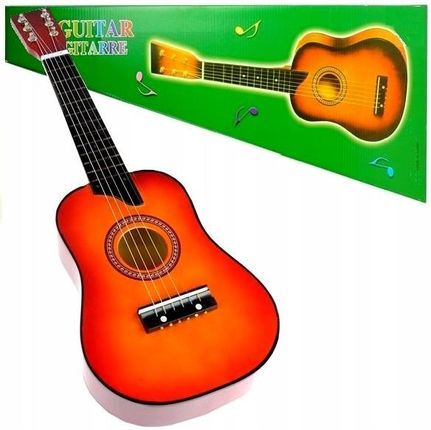 Qulki Gitara Drewniana Akustyczna 6 Strunowa Dla Dzieci 60Cm Metalowe Struny
