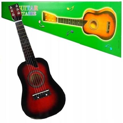 Qulki Gitara Drewniana Akustyczna 6 Strunowa Dla Dzieci 60Cm Metalowe Struny