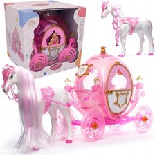 Zdjęcie Madej Duża Kareta Dynia Z Chodzącym Koniem Chodzący Koń Karoca Różowy - Zelów