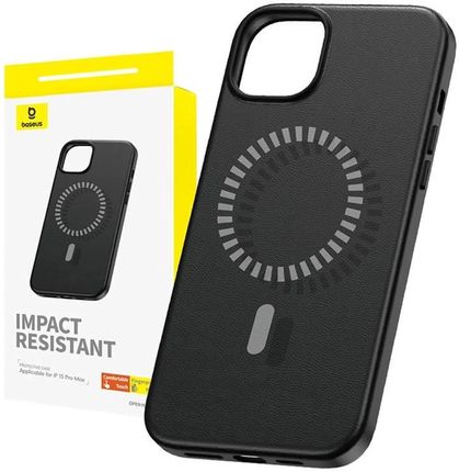 Baseus Magnetic Phone Case For Iphone 15 Promax Fauxther Series Black