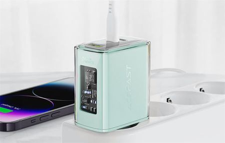 Acefast Ładowarka Sieciowa A45 2X Usb C 1Xusb A 65W Pd Szara - zdjęcie 2
