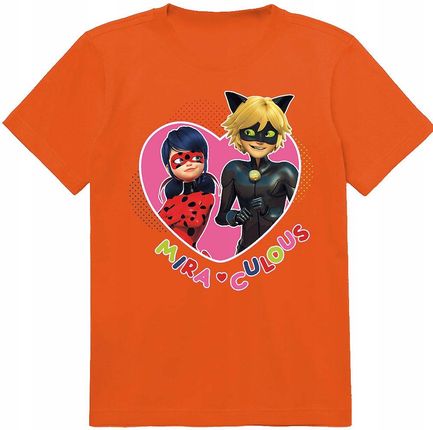 Koszulka Dziecięca Dla Dziecka Miraculum Biedronka I Czarny Kot 164
