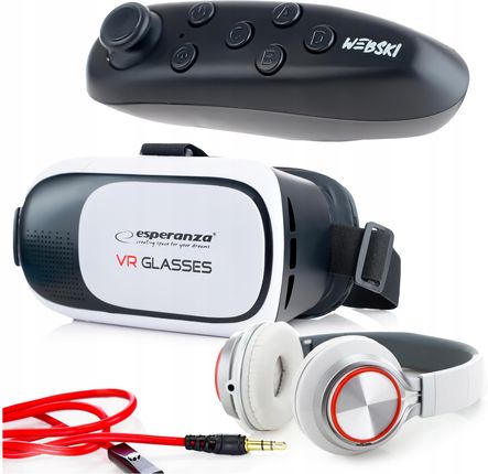 Esperanza Wirtualny Zestaw Do Gier Filmów Okulary Gogle Vr 3D Kontroler Bt Słuchawki