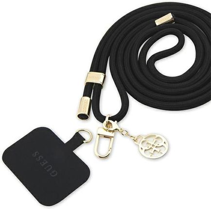 Guess Guoucnmg4Ek Universal Cbdy Cord Pasek Czarny Black Nylon 4G Metal Cha