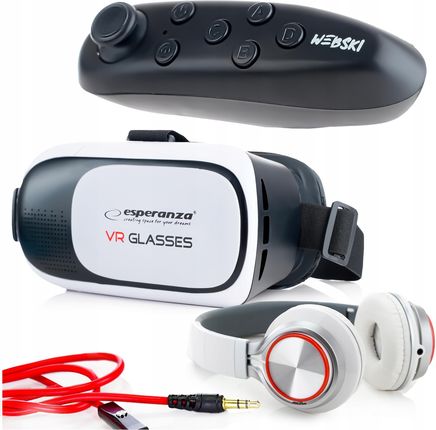Esperanza Wirtualna Rzeczywistość Gogle Vr 3D 360 Do Telefonu Z Kontrolerem Słuchawki