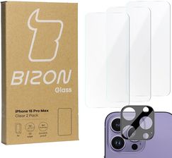 Zdjęcie Bizon 3X Szkło Szybka Na Aparat Clear 2 Pack Do Iphone 15 Pro Max - Czarna Białostocka