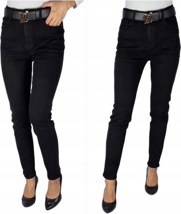 Spodnie Jeansowe Czarne Klasyczne Plus Size 44