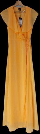 Vero Moda pomarańczowa kopertowa szyfonowa sukienka maxi M